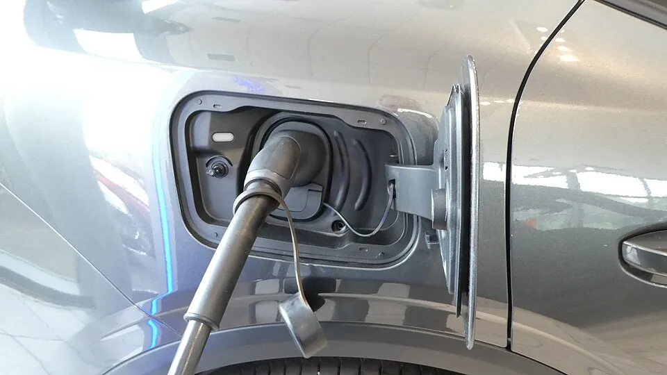 Type 2 charging cable connected to an electric vehicle